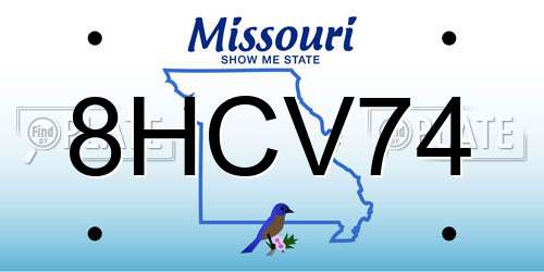8HCV74 Missouri License Plate