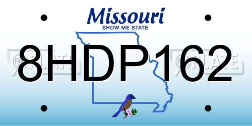 8HDP162 Missouri License Plate