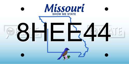 8HEE44 Missouri License Plate