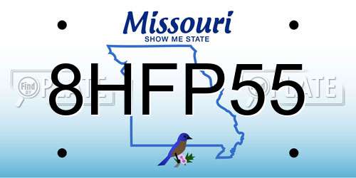 8HFP55 Missouri License Plate