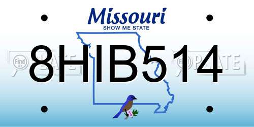8HIB514 Missouri License Plate
