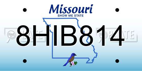 8HIB814 Missouri License Plate