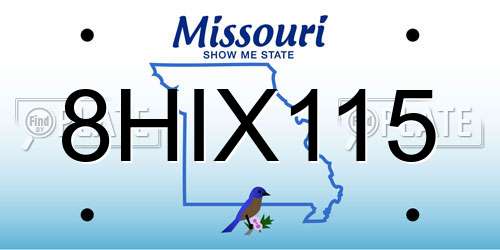 8HIX115 Missouri License Plate
