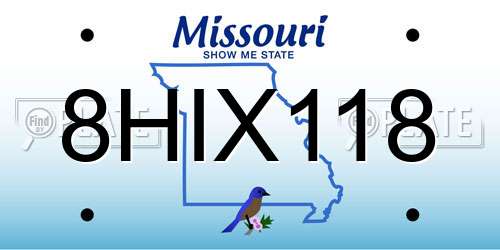 8HIX118 Missouri License Plate