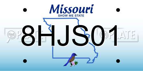 8HJS01 Missouri License Plate