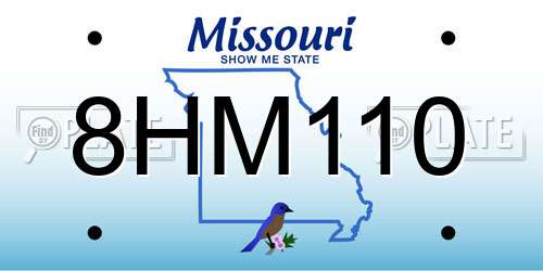 8HM110 Missouri License Plate