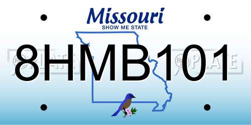 8HMB101 Missouri License Plate