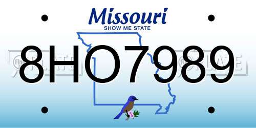 8HO7989 Missouri License Plate