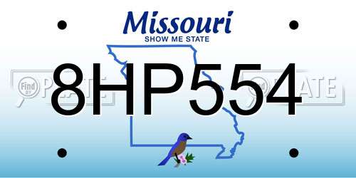 8HP554 Missouri License Plate