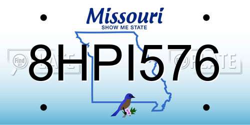 8HPI576 Missouri License Plate