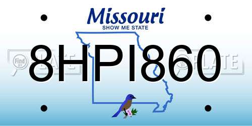 8HPI860 Missouri License Plate