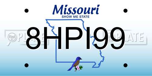 8HPI99 Missouri License Plate