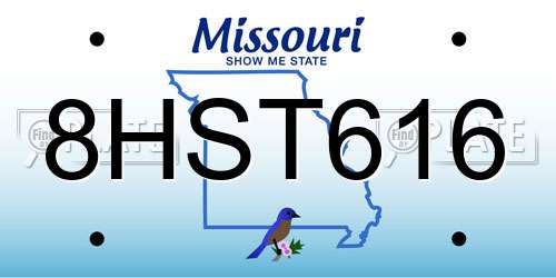 8HST616 Missouri License Plate