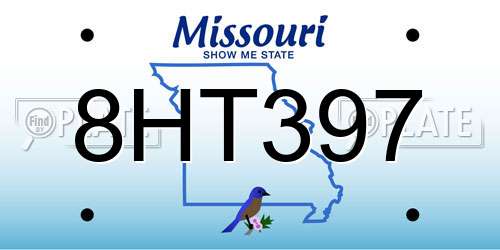 8HT397 Missouri License Plate
