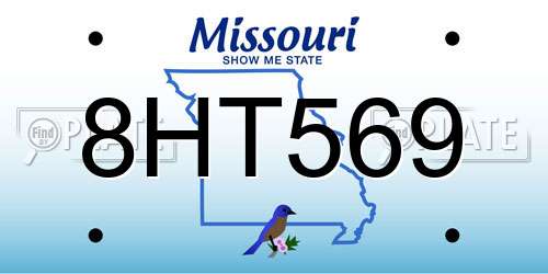 8HT569 Missouri License Plate