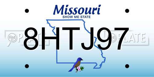 8HTJ97 Missouri License Plate