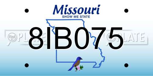 8IB075 Missouri License Plate