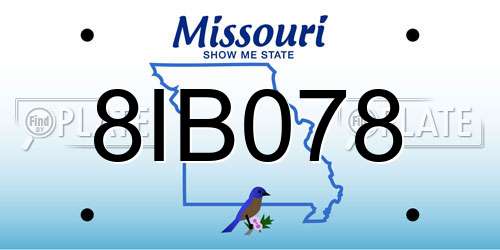 8IB078 Missouri License Plate