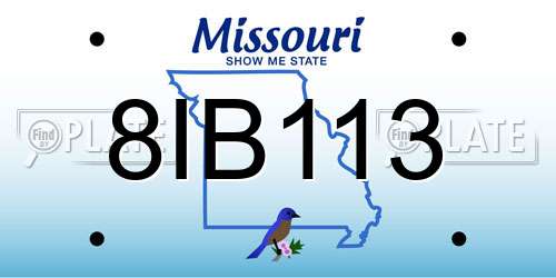 8IB113 Missouri License Plate