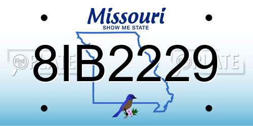 8IB2229 Missouri License Plate