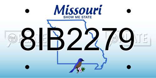 8IB2279 Missouri License Plate