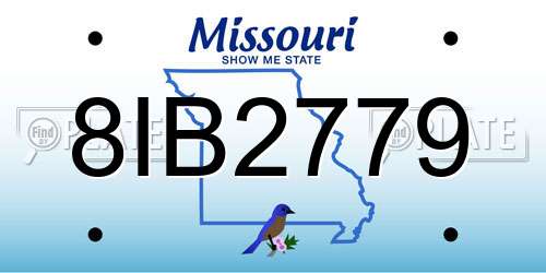 8IB2779 Missouri License Plate