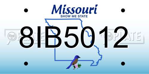 8IB5012 Missouri License Plate