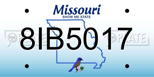 8IB5017 Missouri License Plate