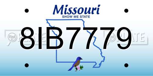 8IB7779 Missouri License Plate