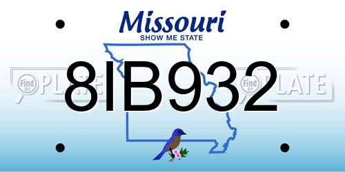 8IB932 Missouri License Plate
