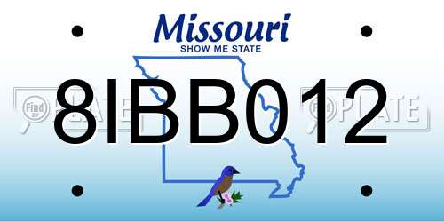 8IBB012 Missouri License Plate