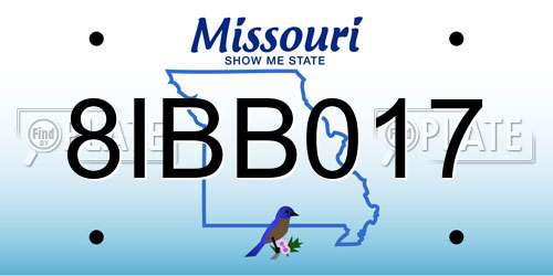 8IBB017 Missouri License Plate