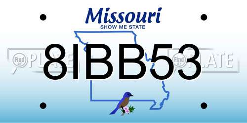 8IBB53 Missouri License Plate