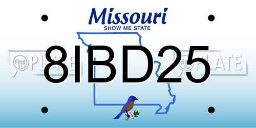 8IBD25 Missouri License Plate