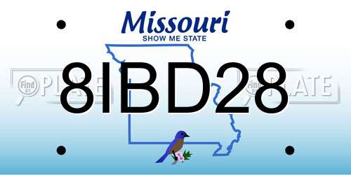 8IBD28 Missouri License Plate