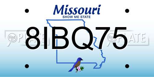 8IBQ75 Missouri License Plate