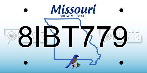 8IBT779 Missouri License Plate