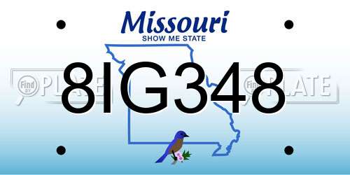 8IG348 Missouri License Plate