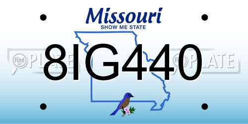 8IG440 Missouri License Plate