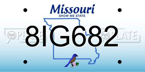 8IG682 Missouri License Plate