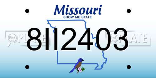 8II2403 Missouri License Plate