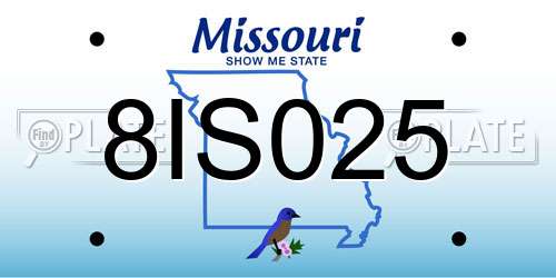 8IS025 Missouri License Plate