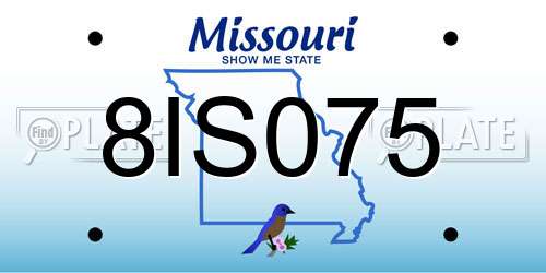 8IS075 Missouri License Plate