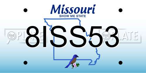 8ISS53 Missouri License Plate