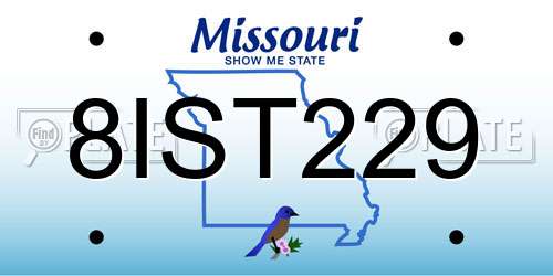 8IST229 Missouri License Plate