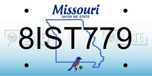 8IST779 Missouri License Plate