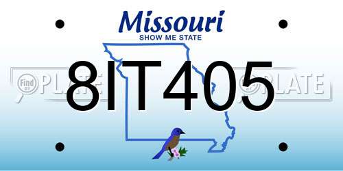 8IT405 Missouri License Plate