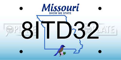 8ITD32 Missouri License Plate