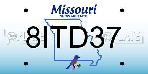 8ITD37 Missouri License Plate