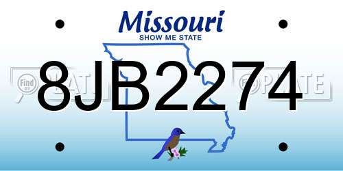 8JB2274 Missouri License Plate
